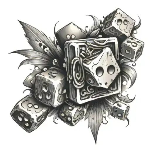 Dice Gear half tattoo design idea