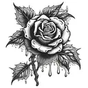 Rose and blood dripping tattoo design idea