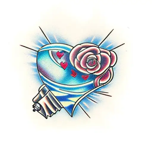 broken heart tattoo design idea