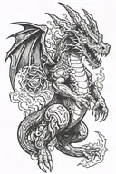 charizard blowing fire  tattoo design idea