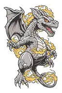 charizard blowing fire  tattoo design idea