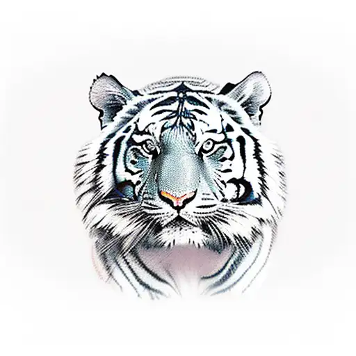 tiger face overlooking forest tattoo design idea