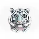 tiger face overlooking forest tattoo design idea