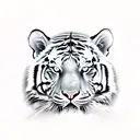 tiger face overlooking forest tattoo design idea