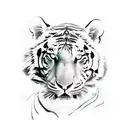 tiger face overlooking forest tattoo design idea