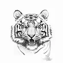tiger face overlooking forest tattoo design idea