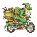 leprechaun biker tattoo design idea