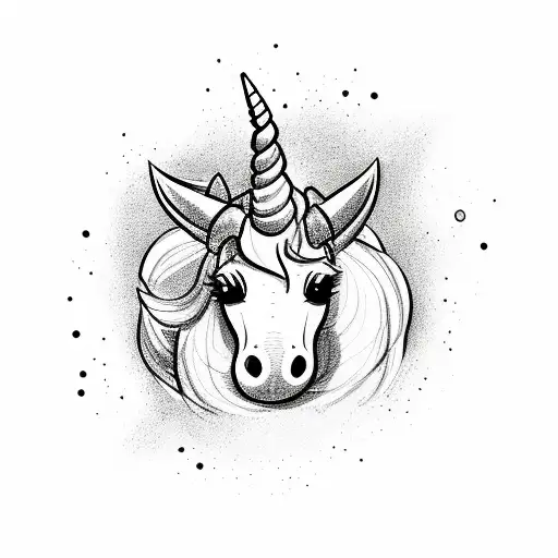 cute unicorn tattoo design idea
