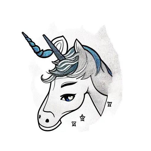 unicorn tattoo design idea