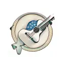 acoustic guitar tattoo design idea