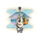 acoustic guitar tattoo design idea