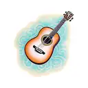 acoustic guitar tattoo design idea