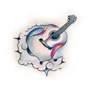 acoustic guitar tattoo design idea
