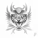 Jaguar, Eagle, serpent, Aztec  tattoo design idea
