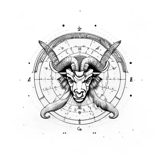 aries zodiac sign minimalistic tattoo design idea