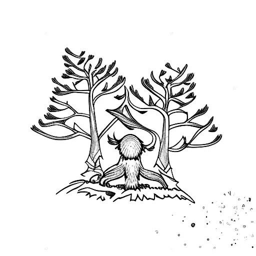 monkey puzzle tree  tattoo design idea