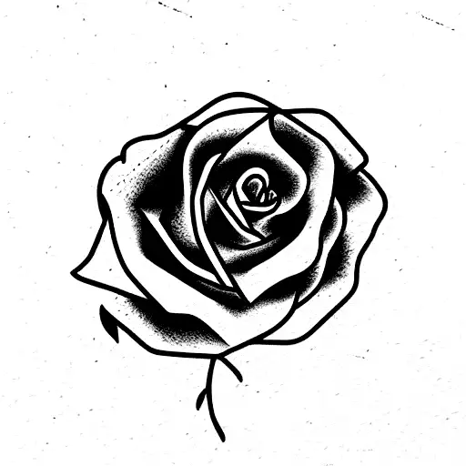 burning rose tattoo design idea