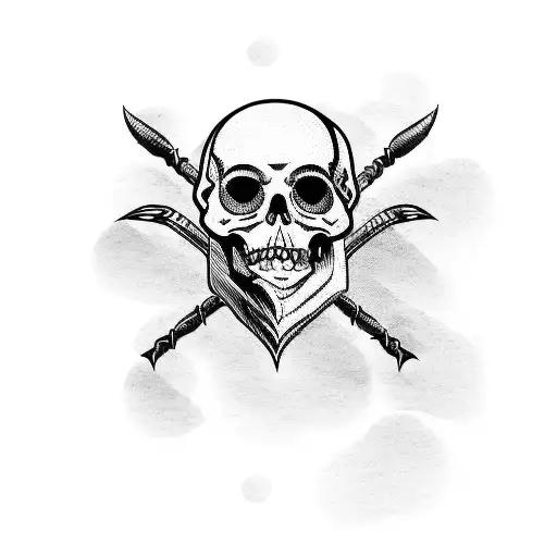 pirate ship with skull tattoo design idea