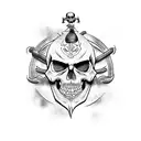 pirate ship with skull tattoo design idea