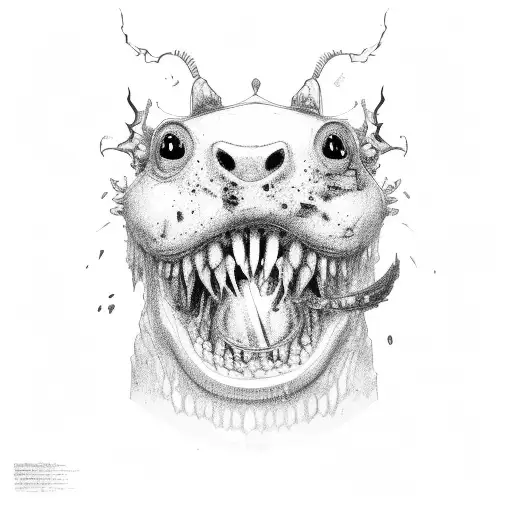 dirty teeth tattoo design idea