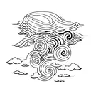clouds rain waves tattoo design idea