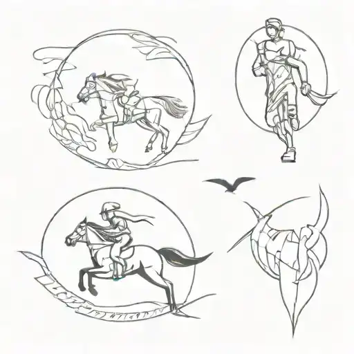 run towards destiny tattoo design idea