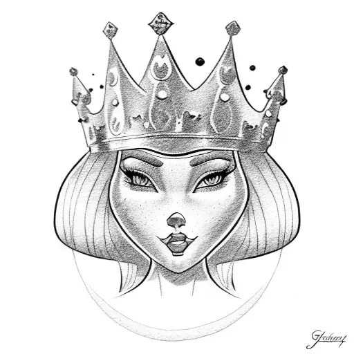 jessica rabbit with red crown tattoo design idea