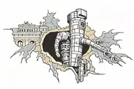 berlin wall being torn tattoo design idea