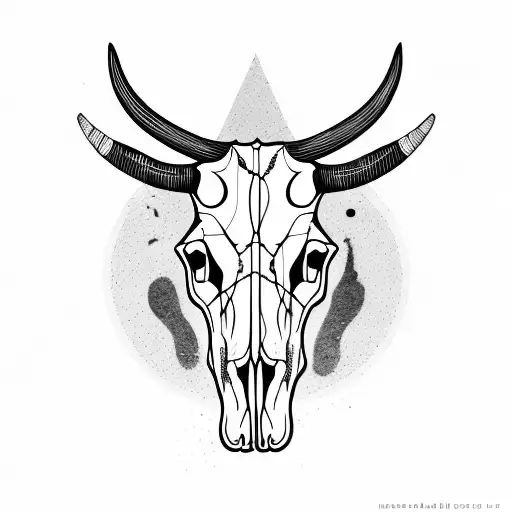 cow skull tattoo design idea
