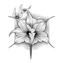 violet,morning glory,cosmos tattoo design idea