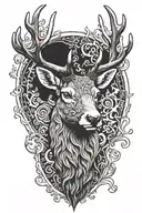 stag head tattoo design idea