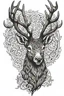 stag head tattoo design idea