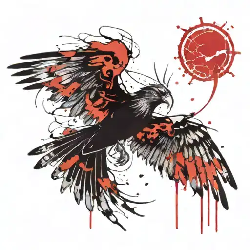 wings, sun and greek roman tattoo design idea