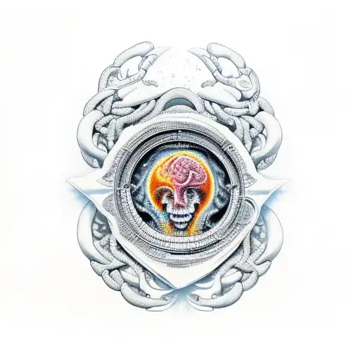 A balance of heart and brain tattoo design idea