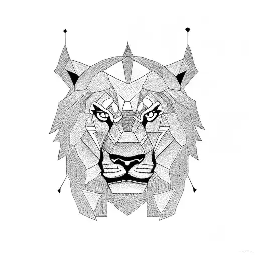 simba made of legos tattoo design idea