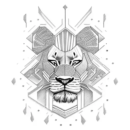 simba made of legos tattoo design idea