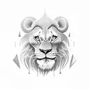 simba made of legos tattoo design idea