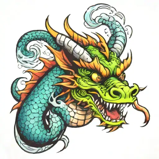 puff the magic dragon tattoo design idea