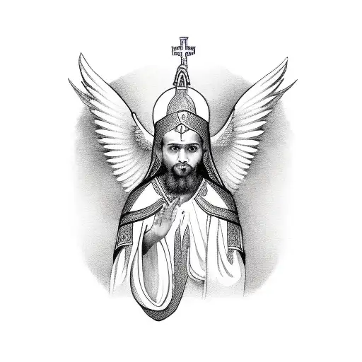 orthodox ethiopian angel tattoo design idea