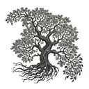 ash tree nord mythology intertwined tattoo design idea