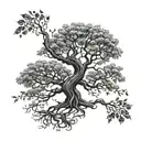 ash tree nord mythology intertwined tattoo design idea