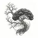 ash tree nord mythology intertwined tattoo design idea
