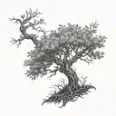 ash tree nord mythology intertwined tattoo design idea