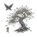ash tree nord mythology intertwined tattoo design idea