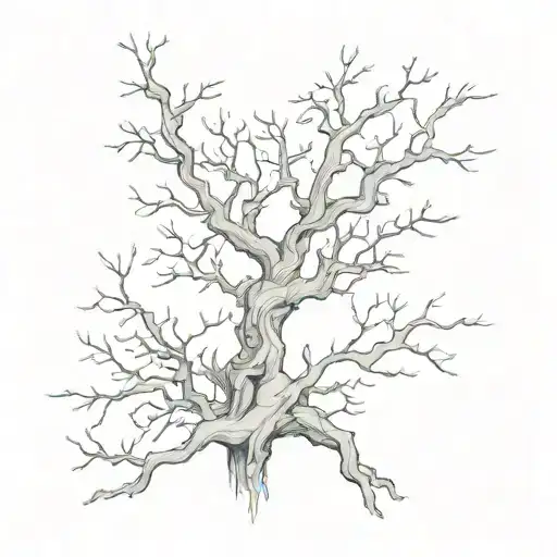 fineline oaktree tattoo tattoo design idea