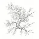 fineline oaktree tattoo tattoo design idea