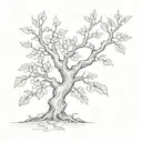 fineline oaktree tattoo tattoo design idea