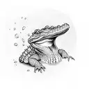 Alligator with the phrase "while you're fighting alligators don't forget to clean the swamp" tattoo design idea