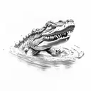 Alligator with the phrase "while you're fighting alligators don't forget to clean the swamp" tattoo design idea