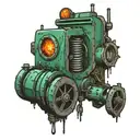 underground mining machine tattoo design idea